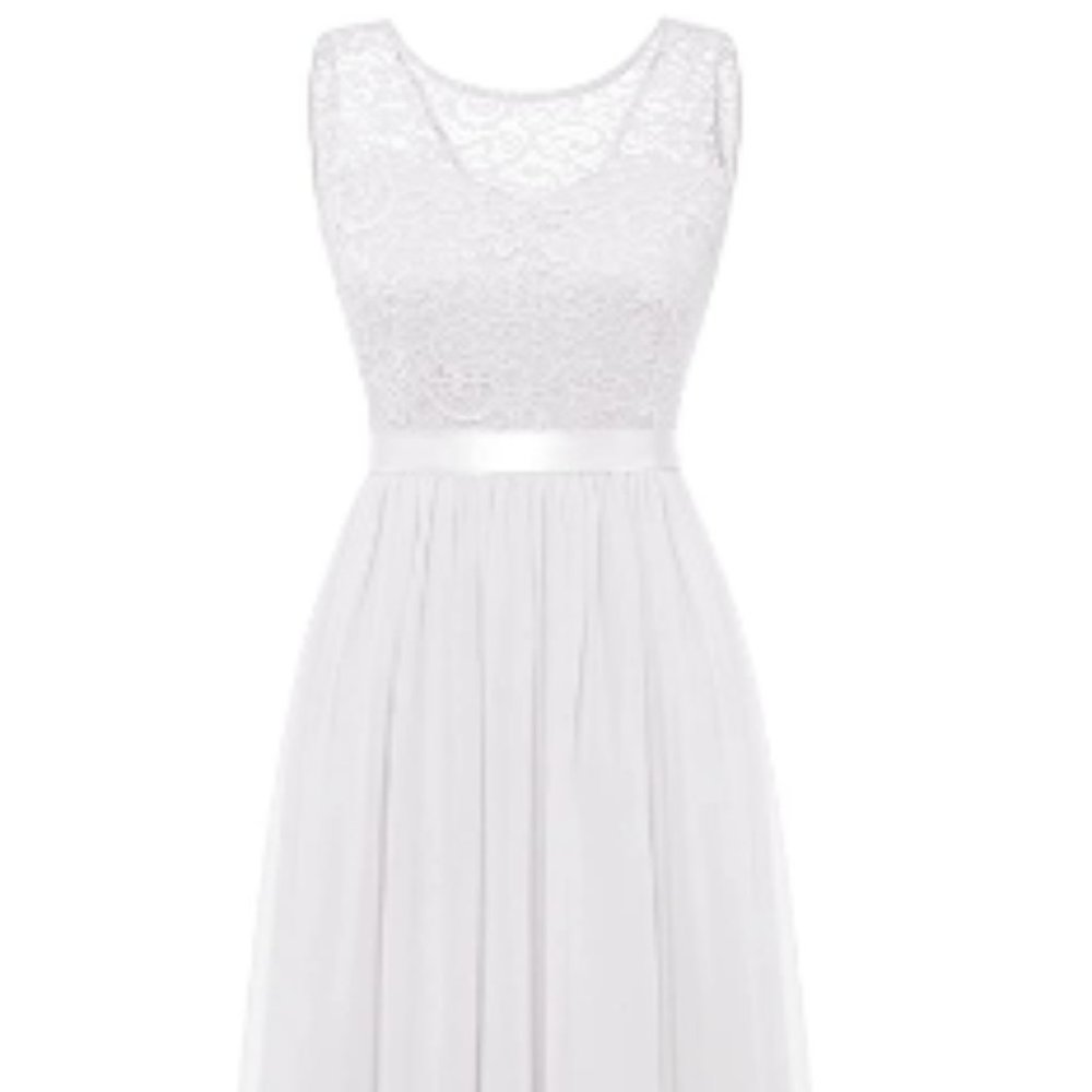 Women's Short Floral Lace Bridesmaid Dress A-line Swing Party Dress